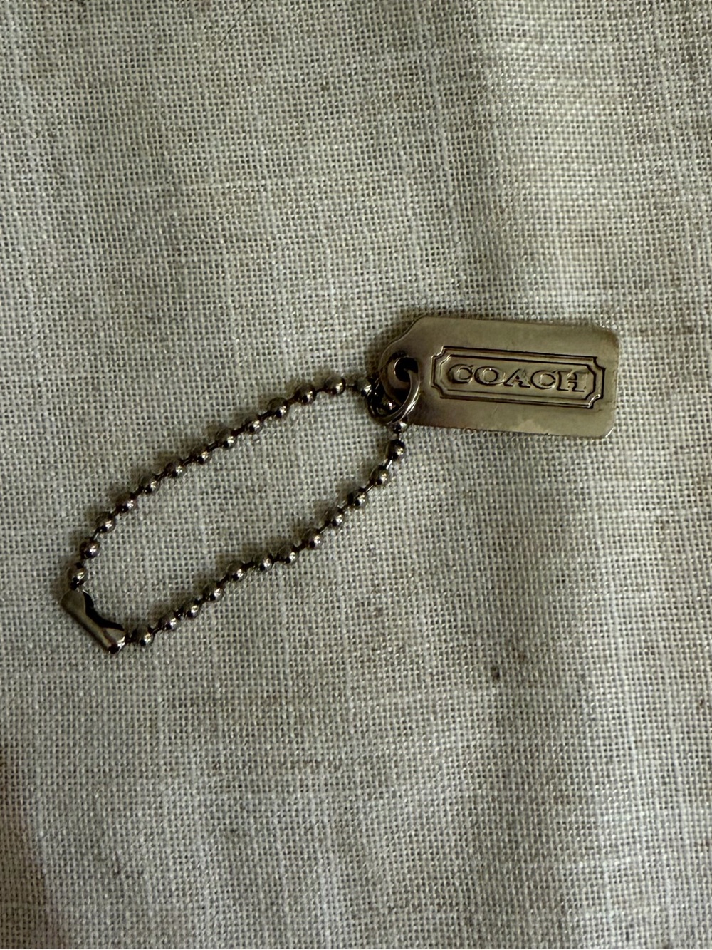 Coach Silver Metal Hang Tag